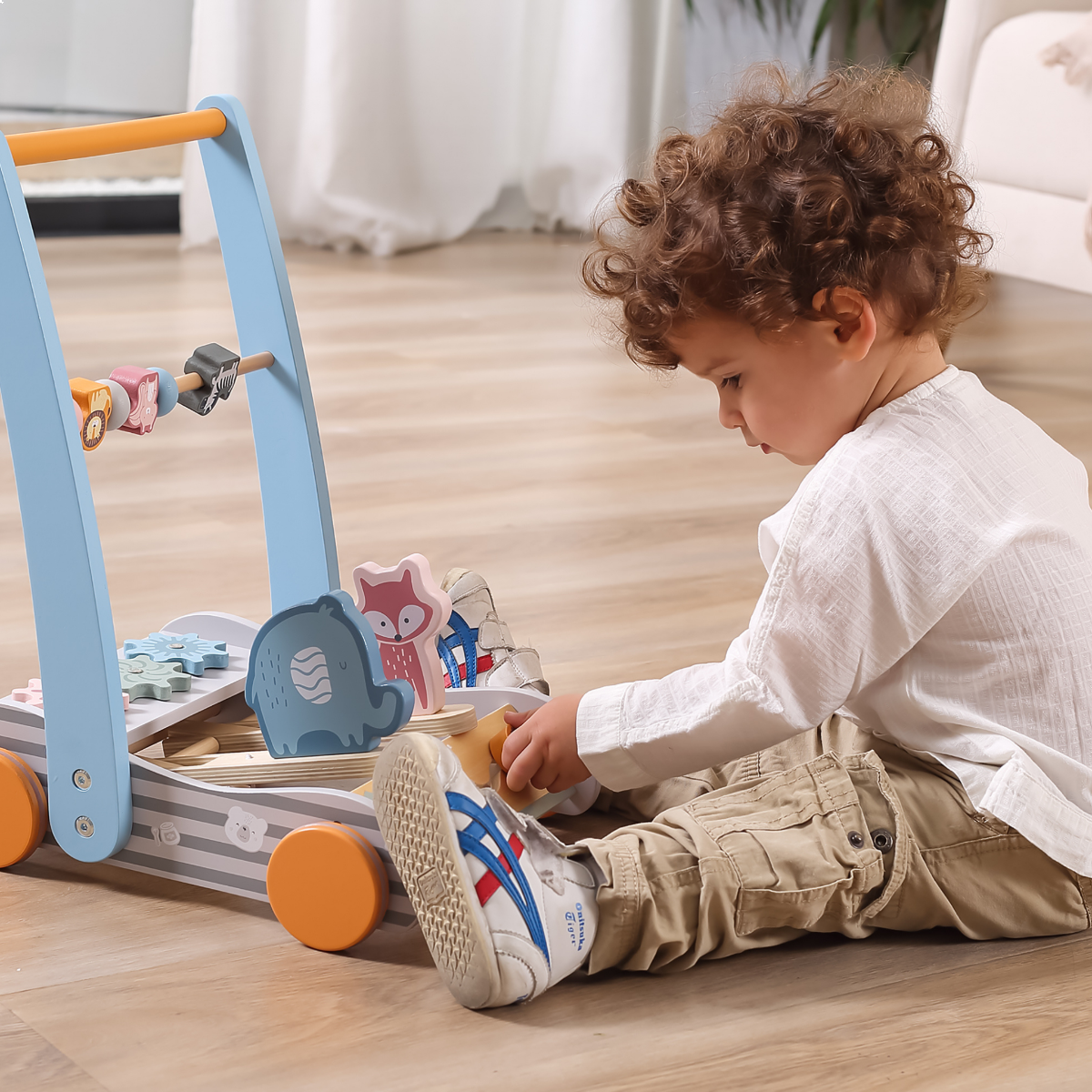 Wooden Animal friends baby walker- PolarB- Viga