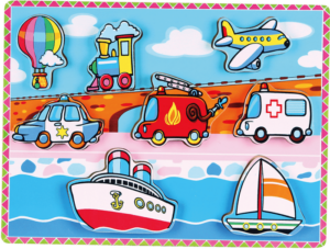 Chunky Wooden Puzzle- Vehicles- Viga