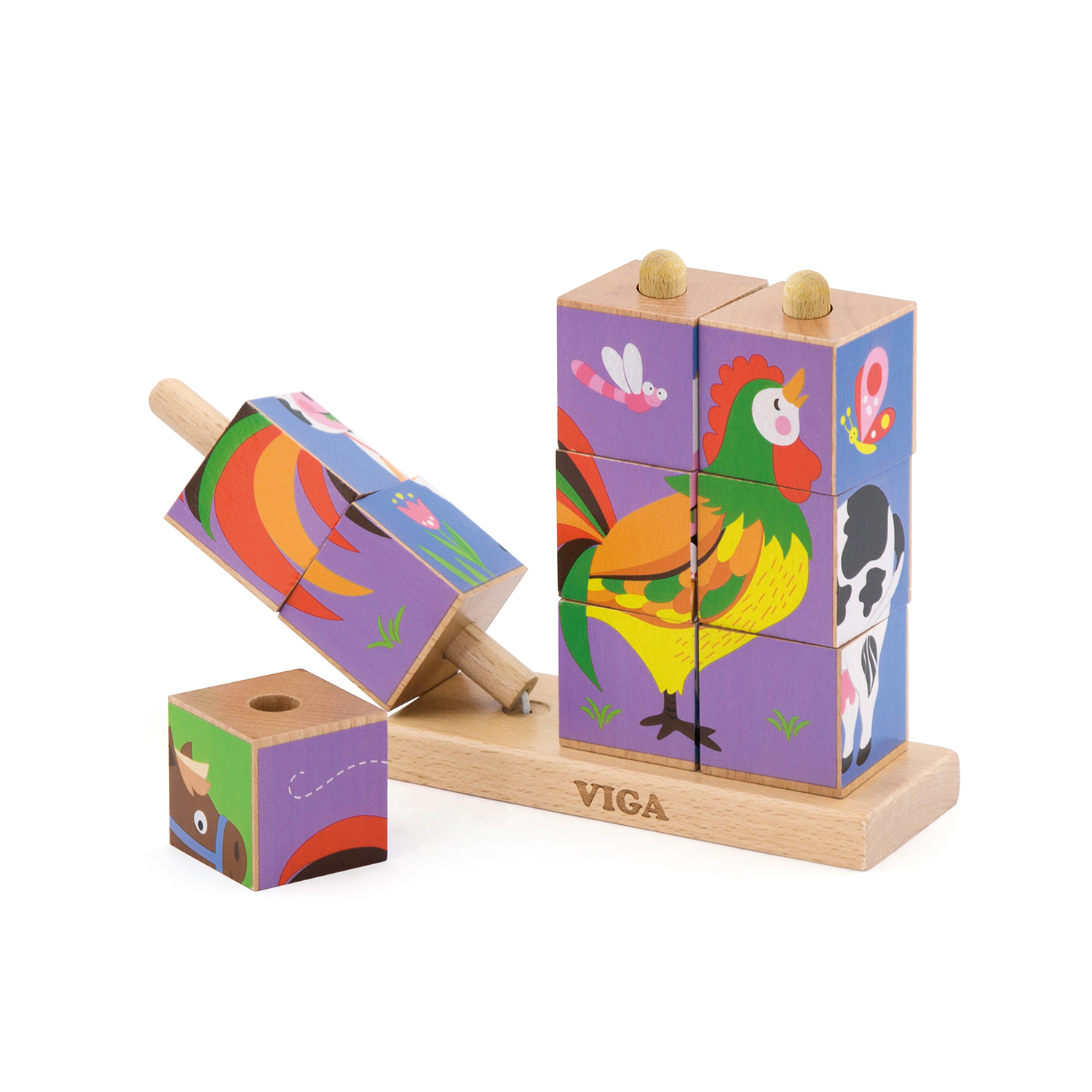 Stacking Cube Puzzle Farm Animals