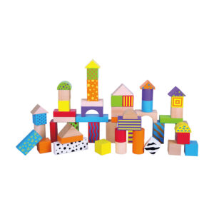 Viga – Colourful Block Set -Stripes (50pcs)