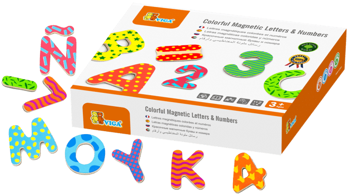 Colourful Magnetic Letters & Numbers (77 pcs)- Viga