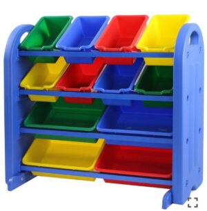 12 Bin Storage Rack – Plastic Brace
