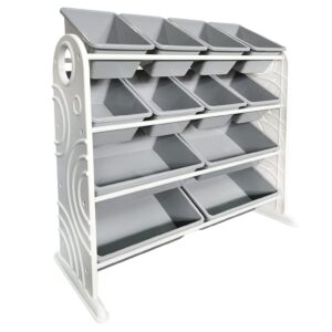 Vindeto Jnr—Storage Rack 12 Bin Grey—Classroom Furniture—Classroom Storage
