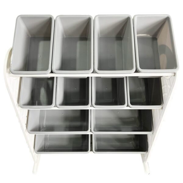 Vindeto Jnr—Storage Rack 12 Bin Grey—Classroom Furniture—Classroom Storage