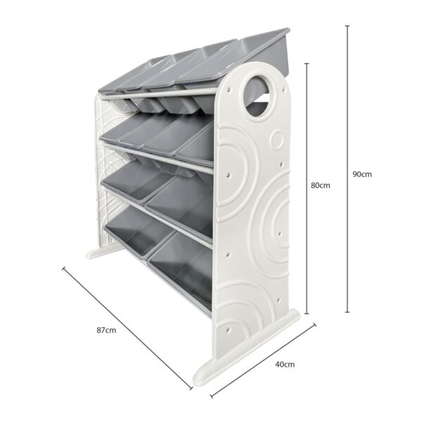 Vindeto Jnr—Storage Rack 12 Bin Grey—Classroom Furniture—Classroom Storage