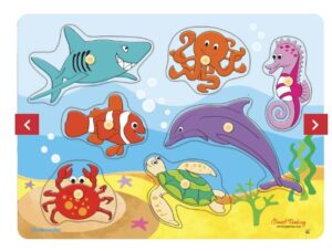 Wooden Peg Puzzle- Underwater - 7pc