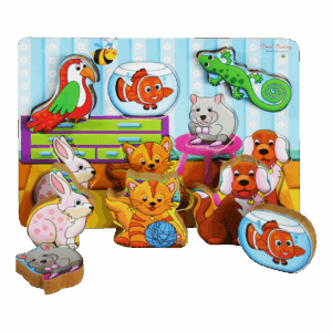 Wooden Chunky Puzzle- Pets- 7pc