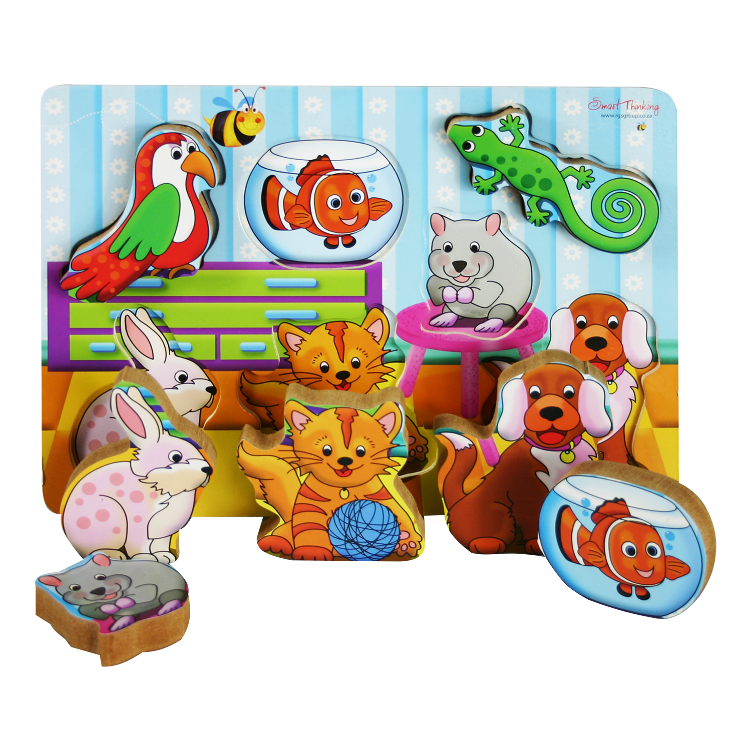 Wooden Chunky Puzzle- Pets- 7pc
