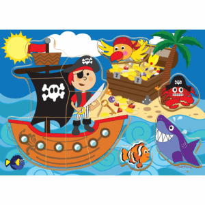Wooden Chunky Puzzle- Pirate- 12pc