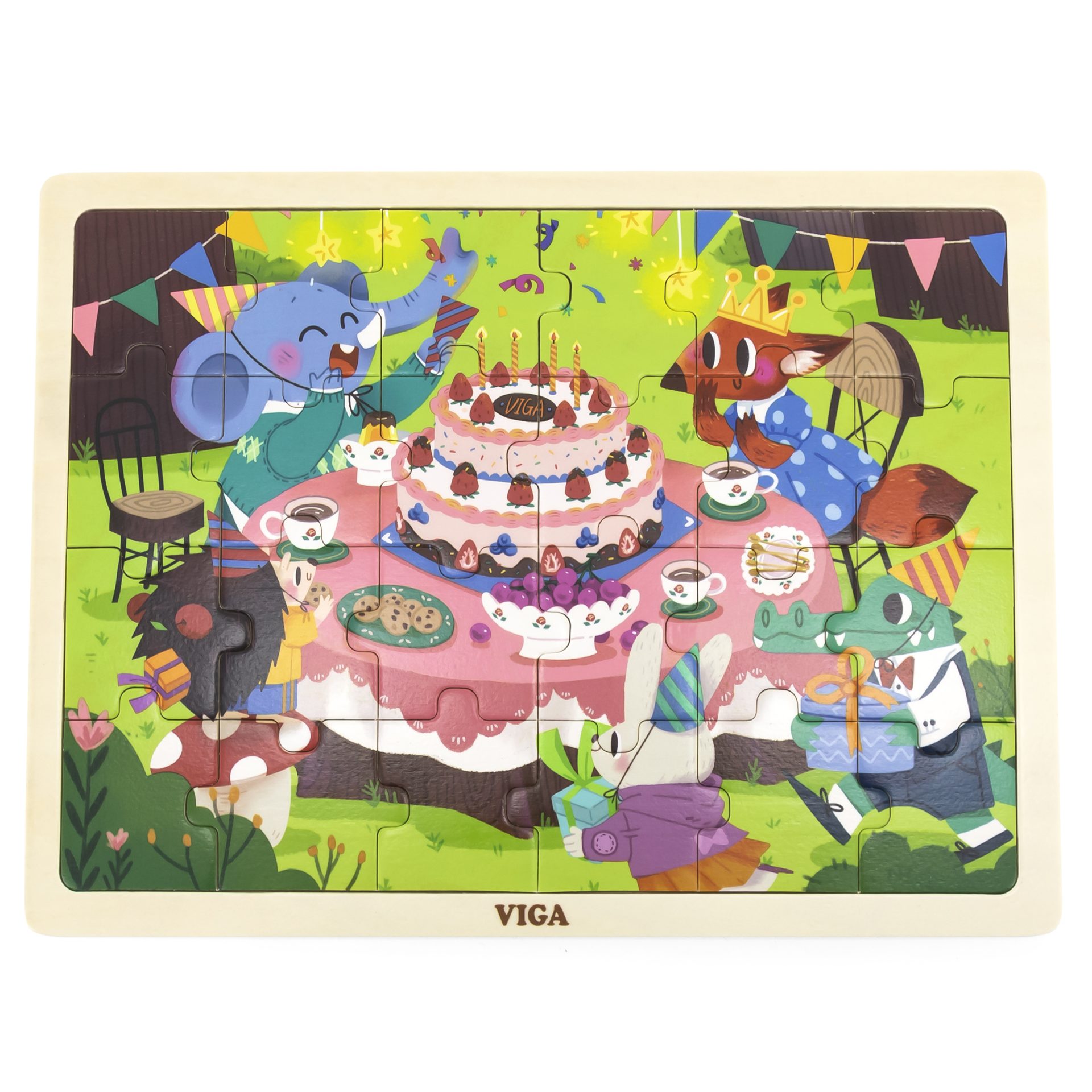 Wooden Puzzle Birthday Party 24pc - Image 2